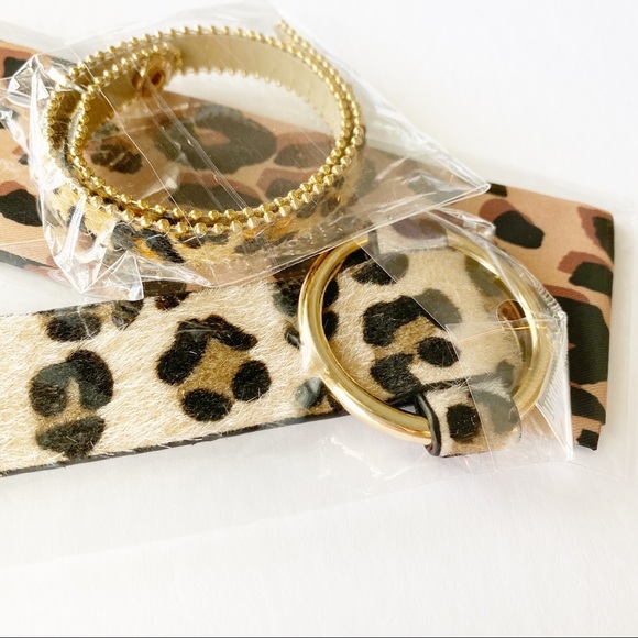 4pc Leopard Print Bracelet + Twilly Scarf Set - Picture 10 of 14
